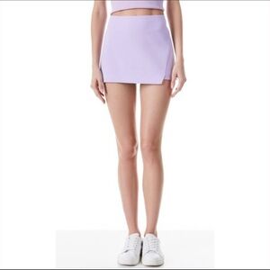 Alice + Olivia lavender mini skirt with zip back. New with Tags. Size 6